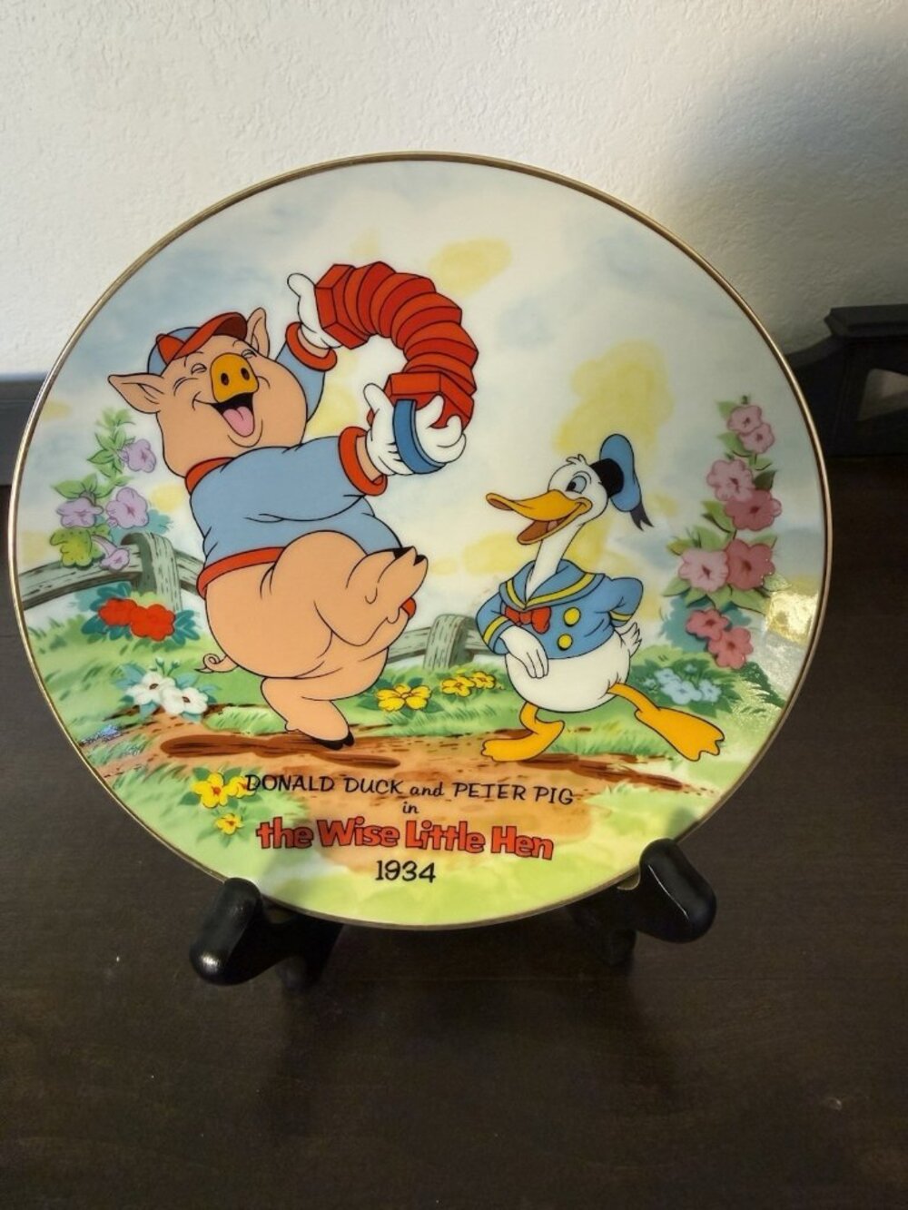 Vtg Disney Donald Duck & Peter Pig In 1934 The Wise Little Hen 50th Anniversary
